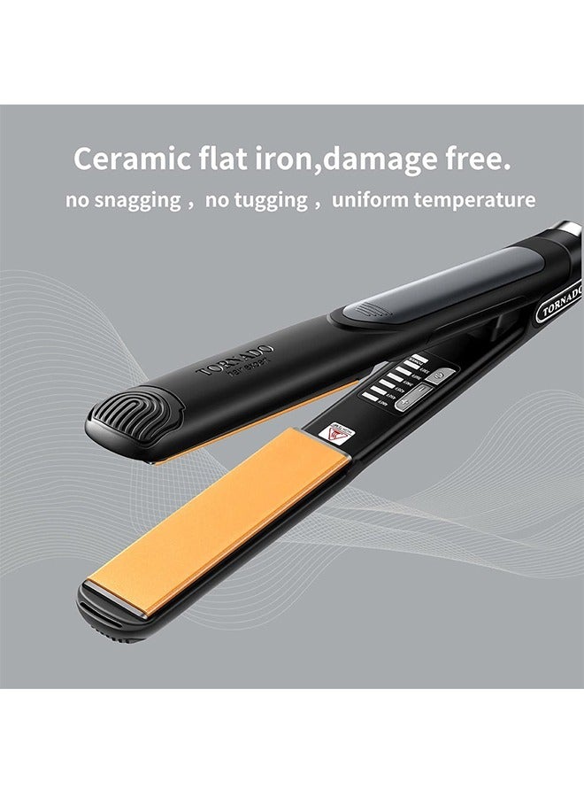 Tornado Keratiner Hair Straightener and Curler 2 in 1 Ceramic Flat with 6 Heat Settings Adjustable Temperature and Heats Up Fast - Image 4
