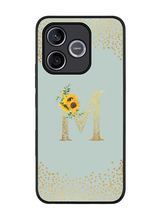 Stylizedd For Honor 600 Lite / 500 Smart / Honor X80i Case,Slim fit Camera Protection, Shockproof Thin Phone cover  - Custom Floral Monogram - M  (Light Grey ) - Image 1