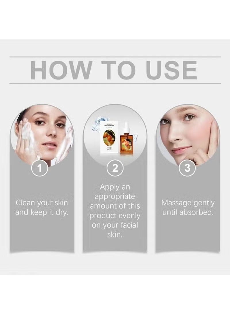 هويجي فيتامين سي تعزيز المصل. مصل الوجه اليومي مع حمض ترانكساميك لجميع أنواع الجلد. يساعد على إزالة البقع الداكنة ونغمة الجلد غير المتساوية. العناية بالبشرة النباتية الكورية (فيتامين سي تعزيز تجديد) - Image 5