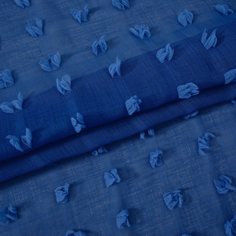 KOUFALL الستائر الأزرق البحرية 84 بوصة الطول لغرفة نوم الأولاد أطفال غرفة بوهو ديكور 2 لوحات وضع علامات تبويب القضيب جيب بوم بوم محكم شبه شفاف الستائر - Image 5