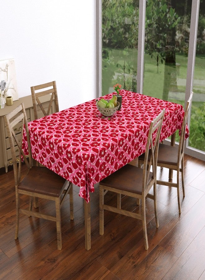 BLOCKS OF INDIA Cotton Hand Block Print Rectangular Table Cloth for 4 Seater Dining Table (46 Inch X 60 Inch) (Pink Flower) - Image 3