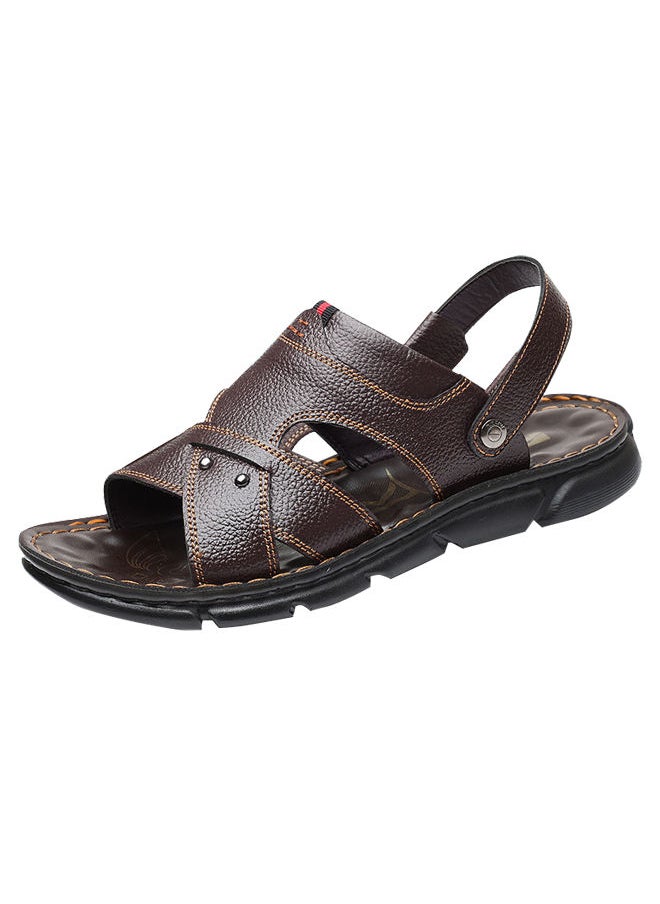 Sharpdo - Summer Leather Men'S Dual Purpose Slippers - Image 1