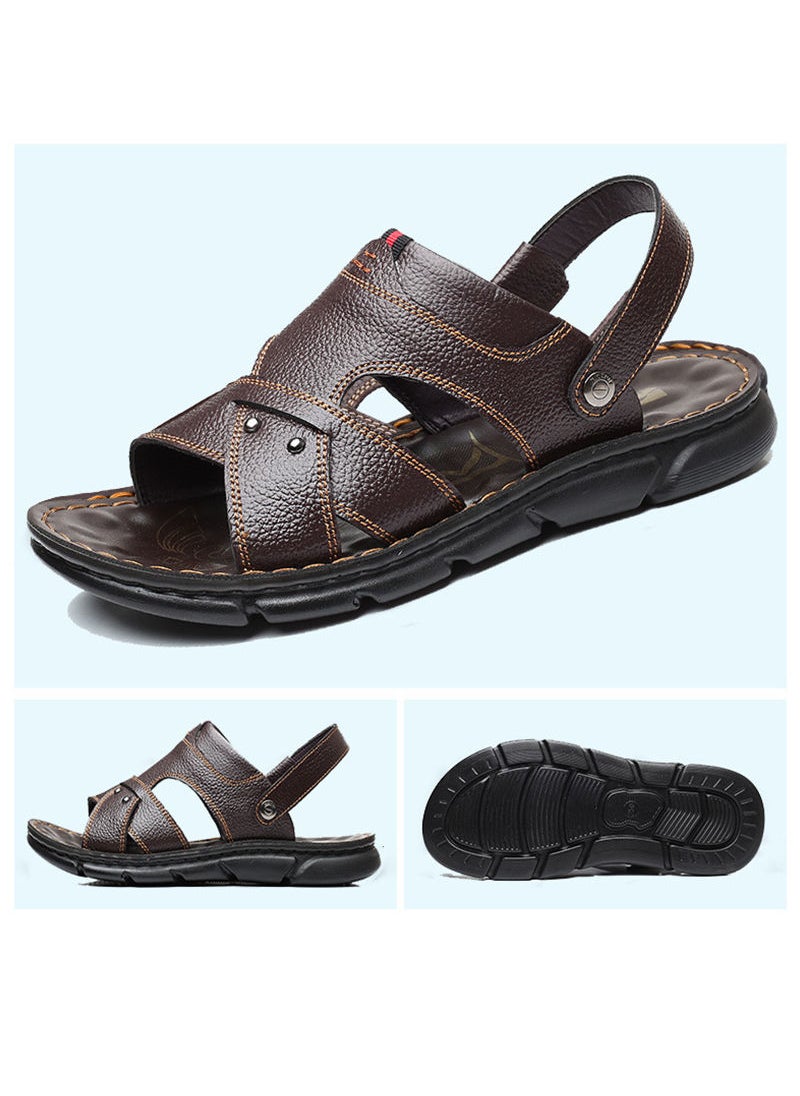 Sharpdo - Summer Leather Men'S Dual Purpose Slippers - Image 1