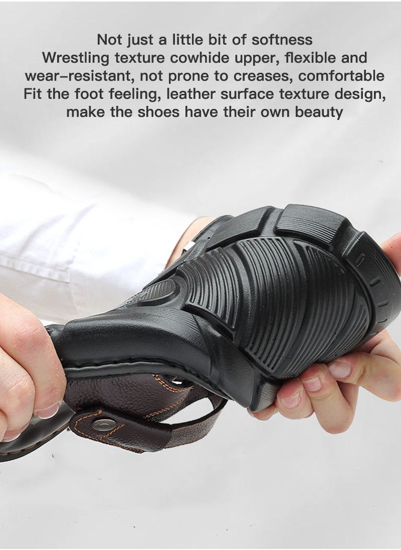 Sharpdo - Summer Leather Men'S Dual Purpose Slippers - Image 1