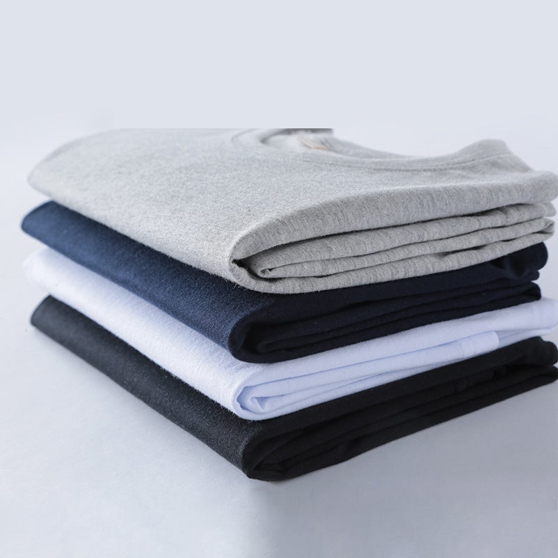Men'S Ins Japanese T-Shirt Short-Sleeved Summer Loose Solid Color Base Shirt T-Shirt Teenager Round Neck T-Shirt - Image 3