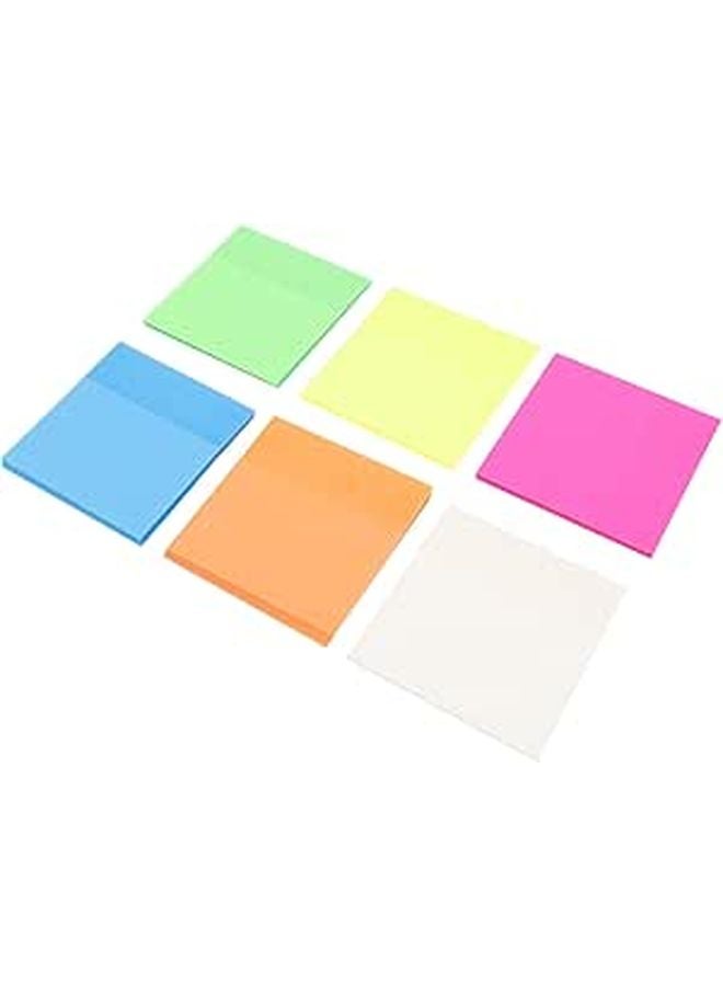 Self Stick Notes 75x75mm 6 Colors 50 Sheets Each Reusable Bright Memo Pads Office School Reminder - Image 1