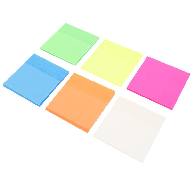 Self Stick Notes 75x75mm 6 Colors 50 Sheets Each Reusable Bright Memo Pads Office School Reminder - Image 2