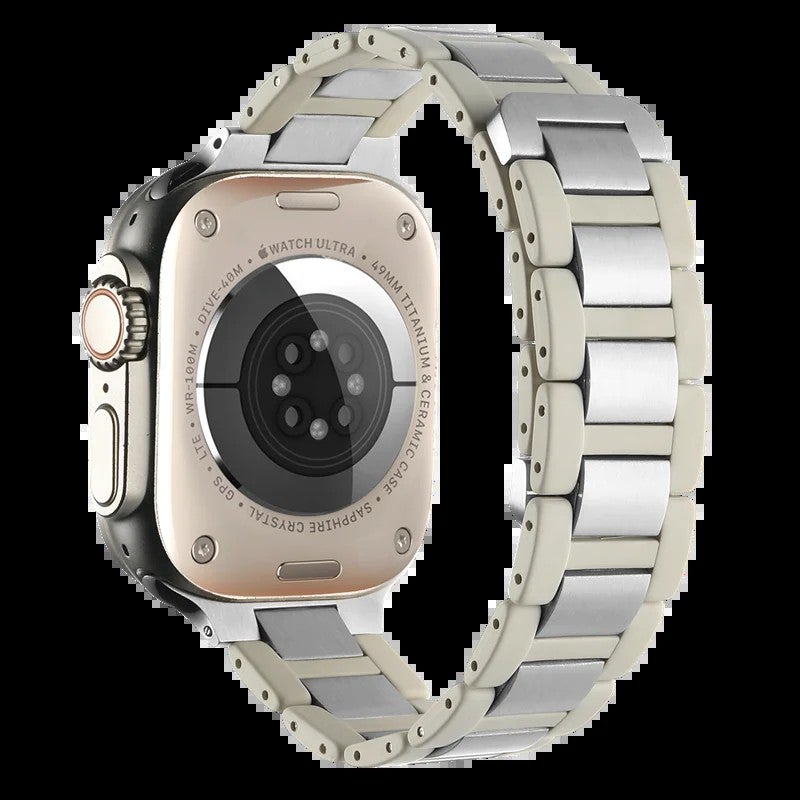Bluejw Replacement Watch Strap for Apple Watch Ultra – FKM Rubber & Stainless Steel Magnetic Band for Men and Women - Image 1
