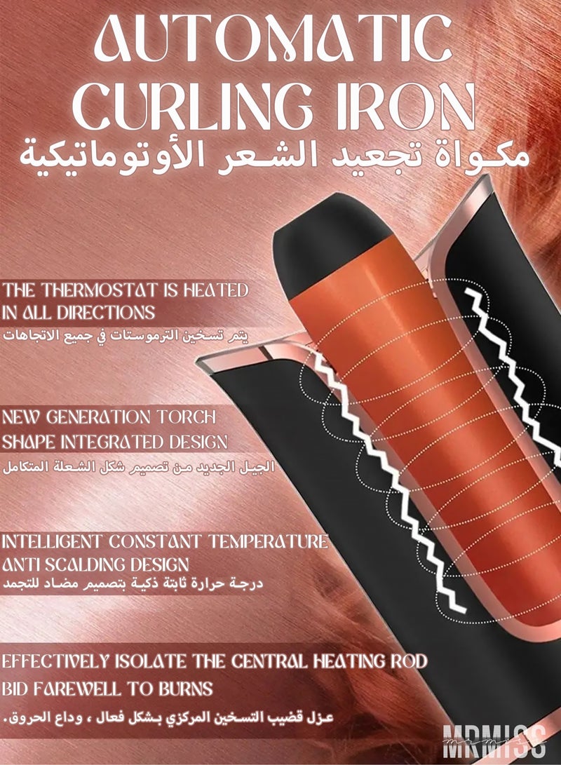 MRMISS Automatic Curling Iron, Professional Automatic Hair Curler With 1" Curling Iron Large Slot & Adjustable 4 Temperature & 3 Timer, Dual Voltage Rotating Curling Iron With Auto Shut-off For Hair Styling - Image 4