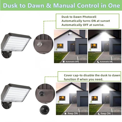 WHLED 2Pack Dusk to Dawn Outdoor 100W LED Flood Light with Knuckle (Plate Included), 14000LM 1000W Equiv., 100-277V 5000K, ETL Commercial Waterproof LED Floodlight Fixture, Security Lighting for Parking Lot - Image 3