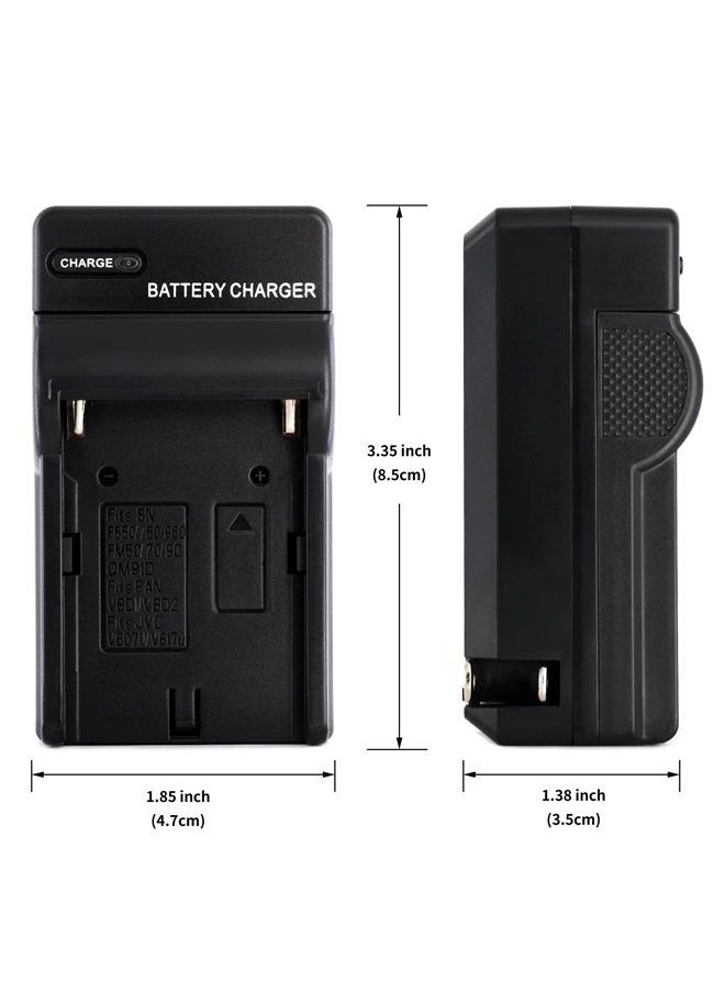 Norifon - NP-FM50 Charger for Sony CCD-TRV308, CCD-TRV138, CCD-TRV328, DSLR-A350, DSLR-A100, DSLR-A200, DSR-PD170, DSR-PD150, HVR-Z5U, HVR-Z1U, MVC-CD400 and More with Foldable Plug - Image 1