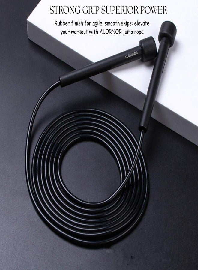 ALORNOR Skipping Rope for Men, Women and Children Jumping Rope With Adjustable Height Speed Skipping Rope for Exercise Workout, Gym, Sports, Fitness Adjustable Exercise Rope. (Black) - Image 4