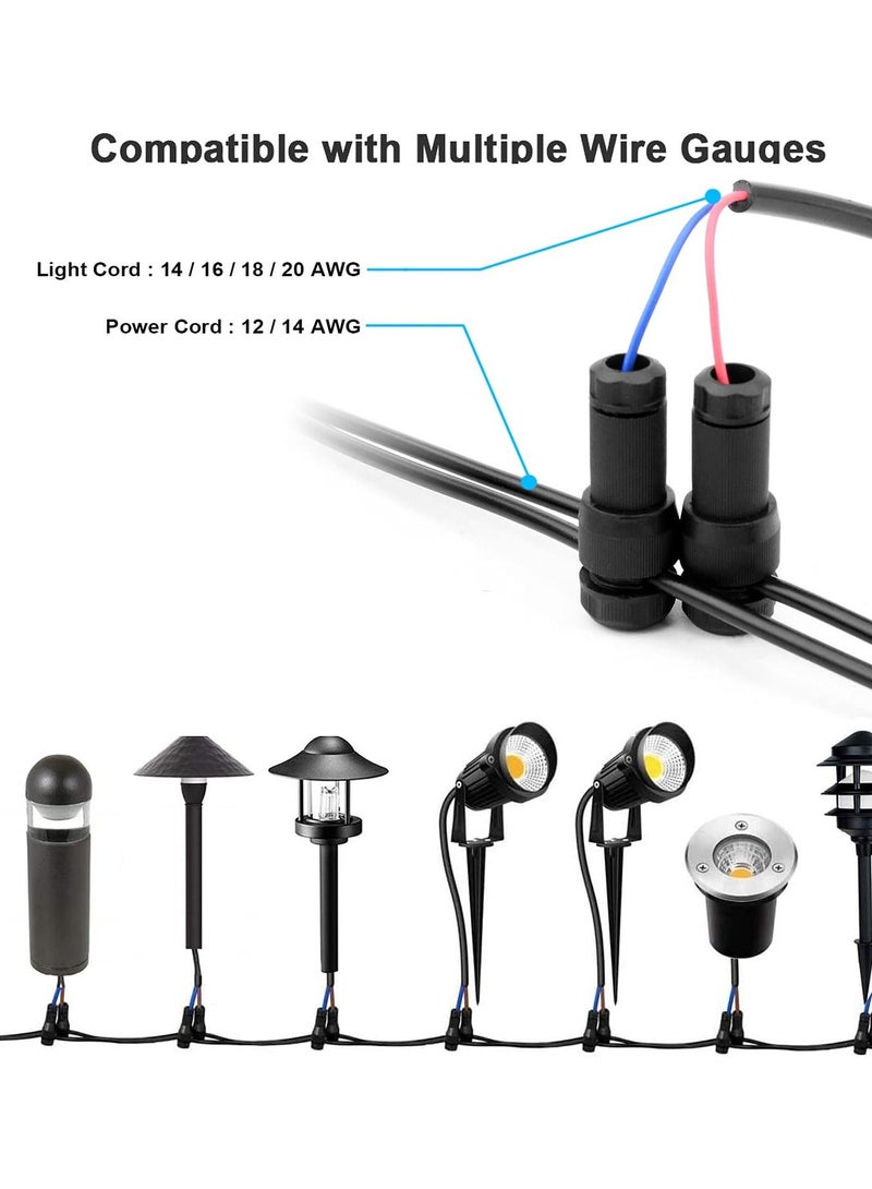 Excefore Low Voltage Wire Connectors AC 13V, Waterproof Landscape Lighting Connectors for 12/2 14/2 Gauge Cable, Ideal for Outdoor Path Lights, Spotlights, In-Ground Lights(Set of 10) - Image 3