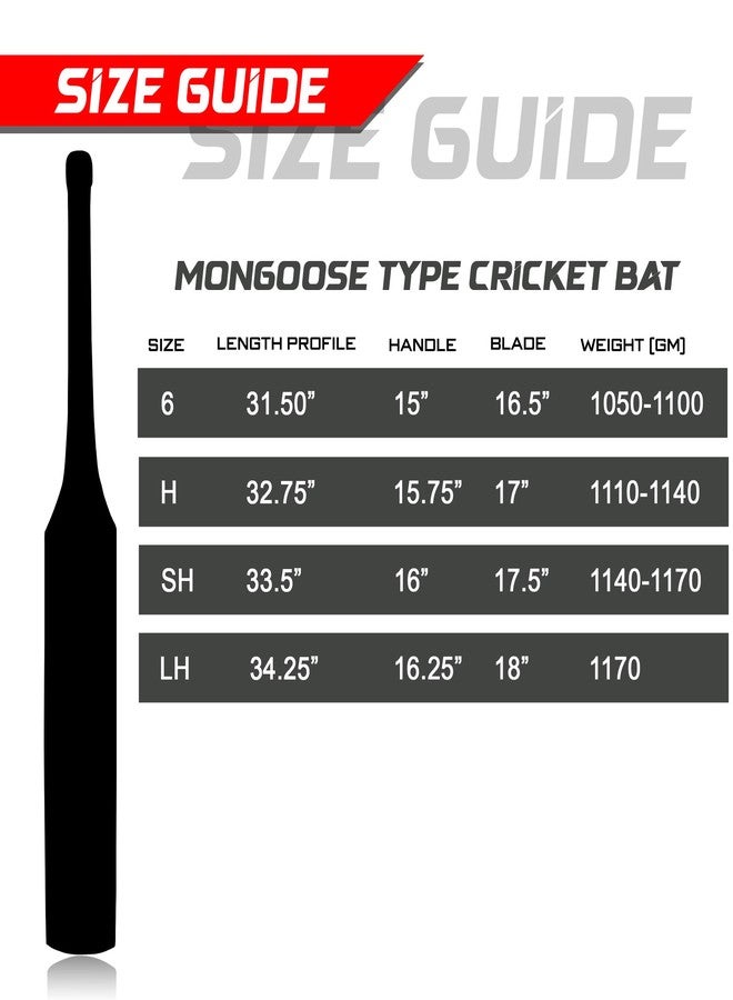 Zhoosh English Willow Grade II - Mongoose Cricket Bat(SH) - Image 5