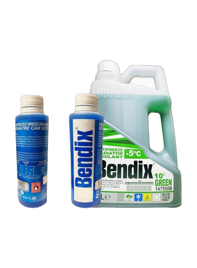 Bendix Concentrated windscreen washer 236 ML & Bendix Anti-Freeze -5   coolant 5 Liter - Green Liquid Coolant  10% ConcentrateBundle - Image 1
