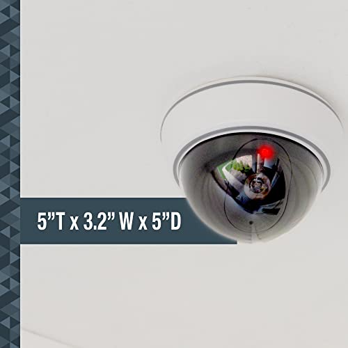 SABRE Fake Dome Security Camera, Flashing Red Light For Nighttime Visibility, Realistic Design Deters Intruders, Battery Operated, No Wiring Required, Fake Dummy Camera, White - Image 4