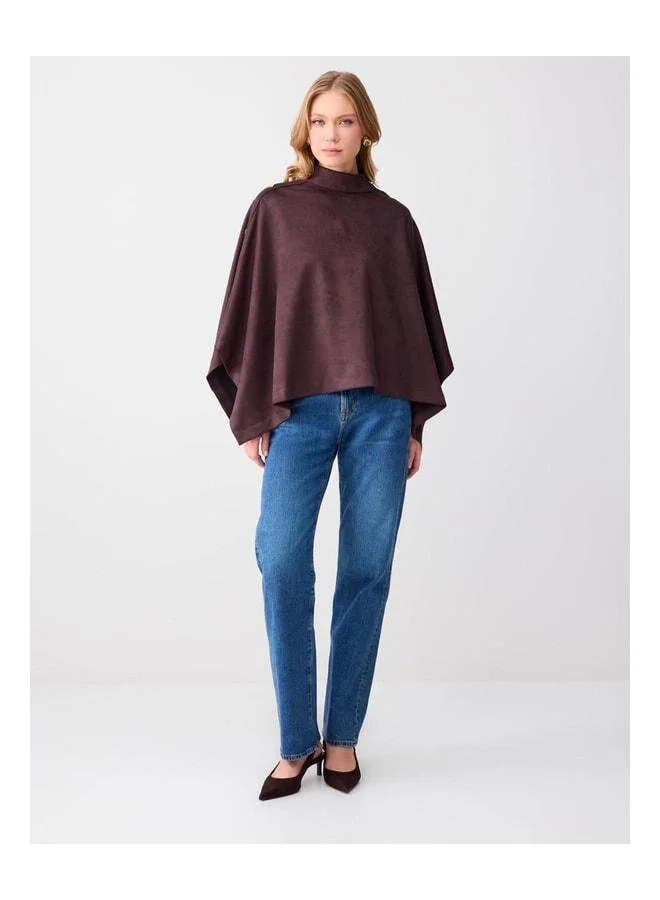 Jimmy Key Bitter Coffee Comfortable Fit Straight Collar Poncho.