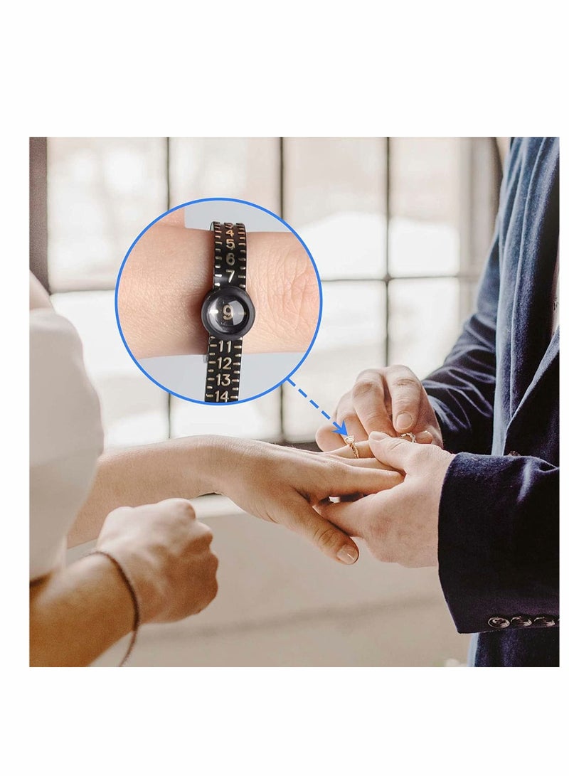Ring Size Ruler, Ring Sizer Measurement Tool, Finger Size Gauge with Magnifying Glass, Plastic Finger Belt 1-17 US Size for Jewelry Marking (3Pcs) - Image 3
