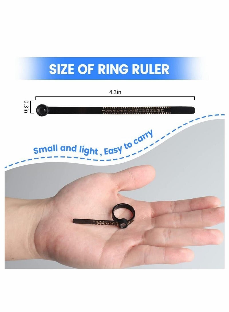 Ring Size Ruler, Ring Sizer Measurement Tool, Finger Size Gauge with Magnifying Glass, Plastic Finger Belt 1-17 US Size for Jewelry Marking (3Pcs) - Image 5