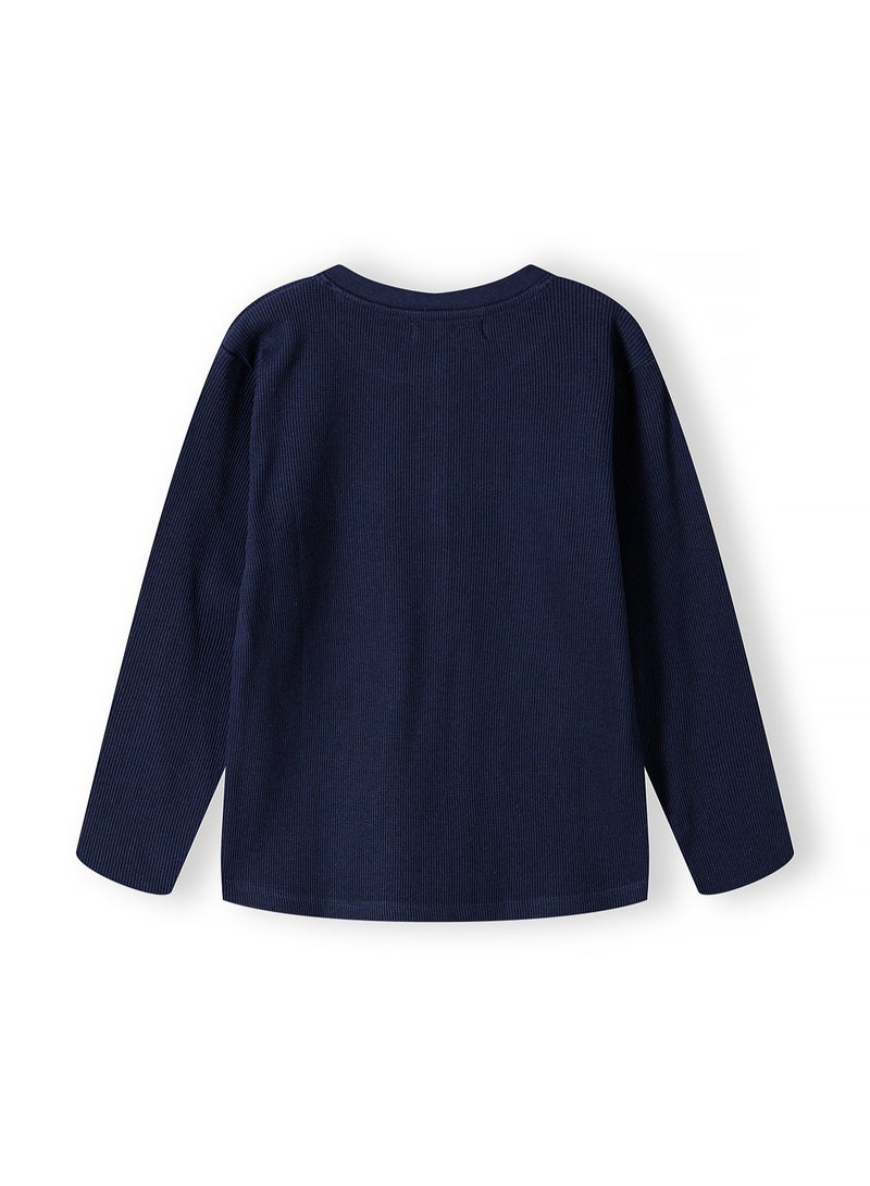MINOTI Kids Long Sleeve Henley Top with Buttons - Image 2