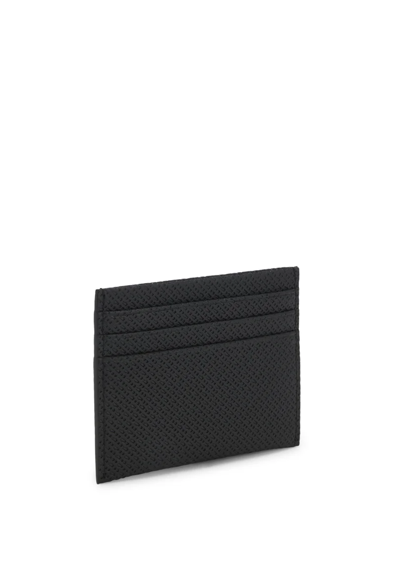 بوس Card holder in monogram-pattern recycled leather