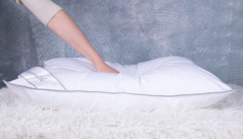 Eastwarmth Set of 2 Goose Feather Down Cooling Pillow for Back, Stomach or Side Sleepers 2 Pack,100% Cotton Cover Standard Size(20X26IN) Gussted White - Image 4