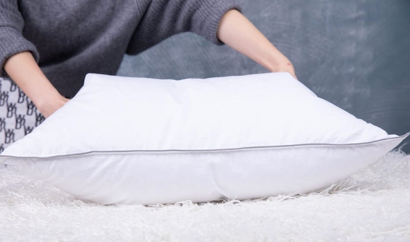 Eastwarmth Set of 2 Goose Feather Down Cooling Pillow for Back, Stomach or Side Sleepers 2 Pack,100% Cotton Cover Standard Size(20X26IN) Gussted White - Image 5