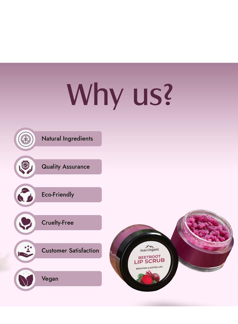 Beetroot Lip Scrub With Beetroots, Shea er  Cocoa er - For Dark,Chapped  mented Lips - For Brightening Dark Lips - For Men and Women - 15 gm - Image 3