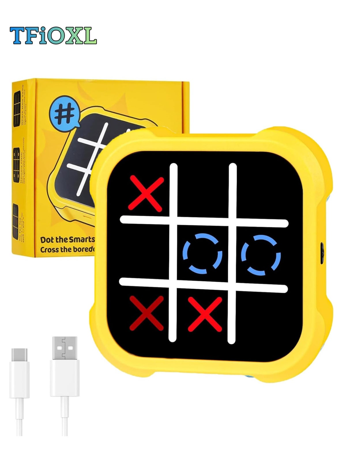 Tic Tac Toe Bolt - Console De Morpion Électronique 5 En 1 - Jeu Portable Voyage - Mode IA Et 2 Joueurs - Dès 3 Ans