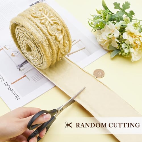 HASTHIP® 3 inch x 30Ft Trim Sticker Vintage 3D Embossing Trim Decal,Cuttable Self-Adhesive Decorative Moulding for Wall, Photo Frame,Home Decor, Background Frame Decal - Image 5