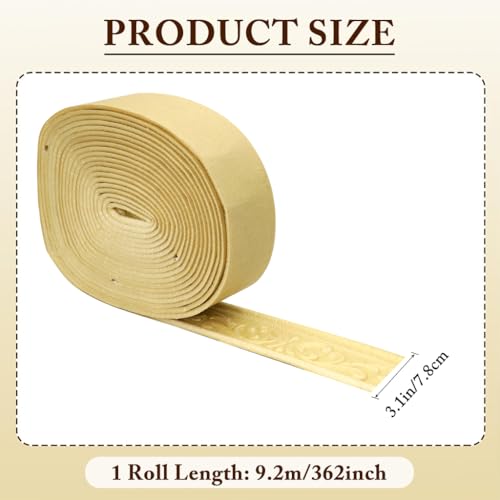 HASTHIP® 3 inch x 30Ft Trim Sticker Vintage 3D Embossing Trim Decal,Cuttable Self-Adhesive Decorative Moulding for Wall, Photo Frame,Home Decor, Background Frame Decal - Image 2