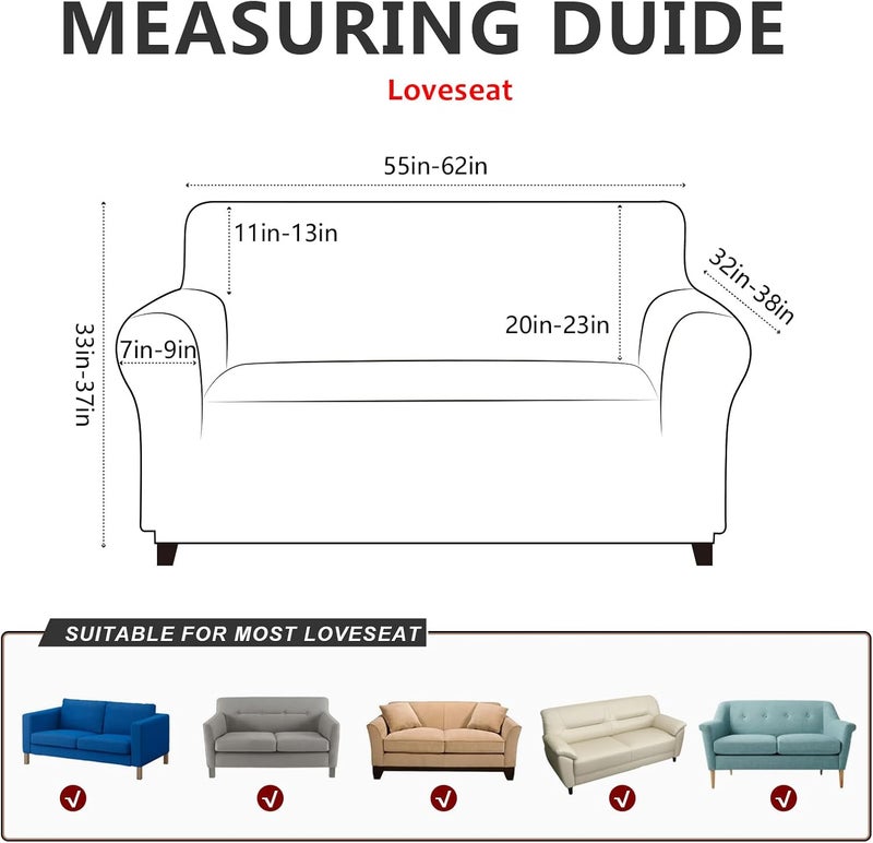 molasofa Loveseat Covers - Couch Cover for Leather Couches, Soft and Washable Loveseat Covers with Leather-Like Quality. Non-Pilling, Non-Slip 1-Piece Couch Cover for Pets and Kids (02 Dark Gery) - Image 2