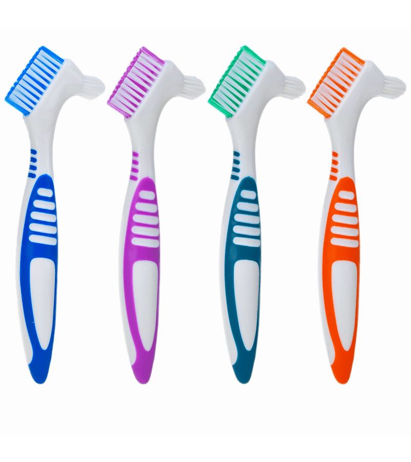 5pcs Double Headed Toothbrush Set Premium Nylon Bristles For Denture Cleaning Deep Clean Multi Layer Double Sided Color Random - Image 1