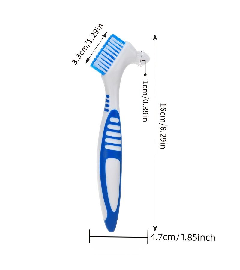 5pcs Double Headed Toothbrush Set Premium Nylon Bristles For Denture Cleaning Deep Clean Multi Layer Double Sided Color Random - Image 3