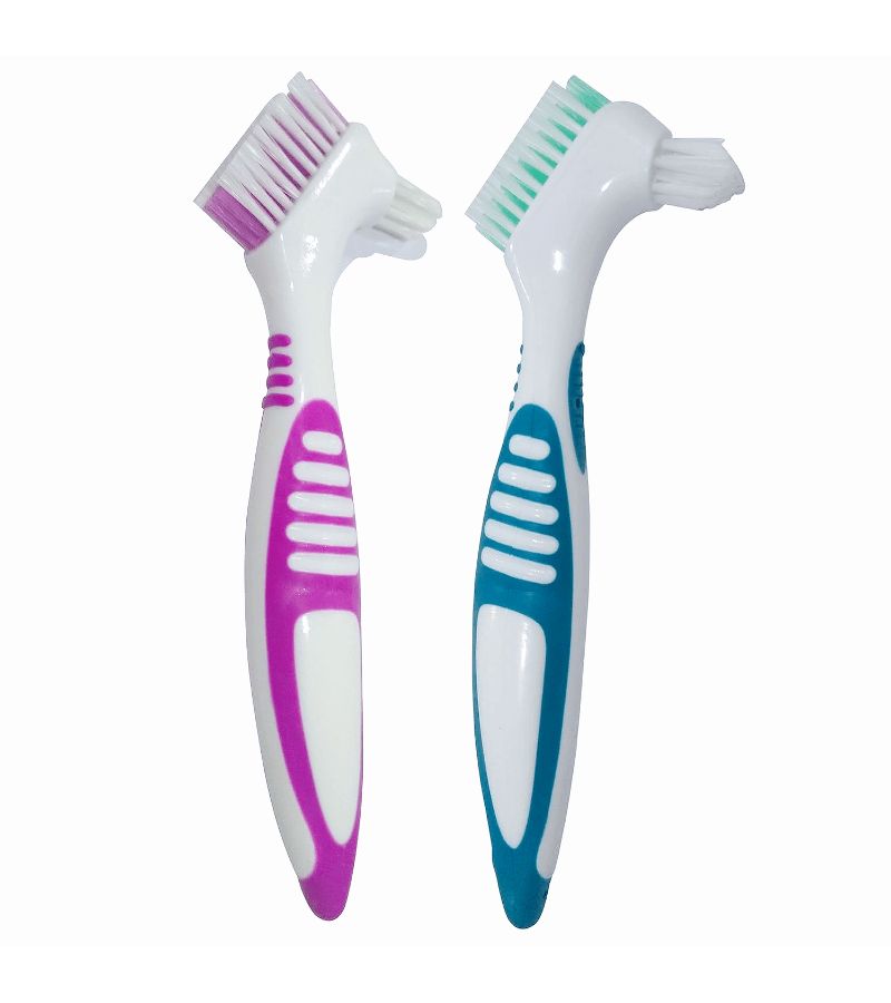 5pcs Double Headed Toothbrush Set Premium Nylon Bristles For Denture Cleaning Deep Clean Multi Layer Double Sided Color Random - Image 2