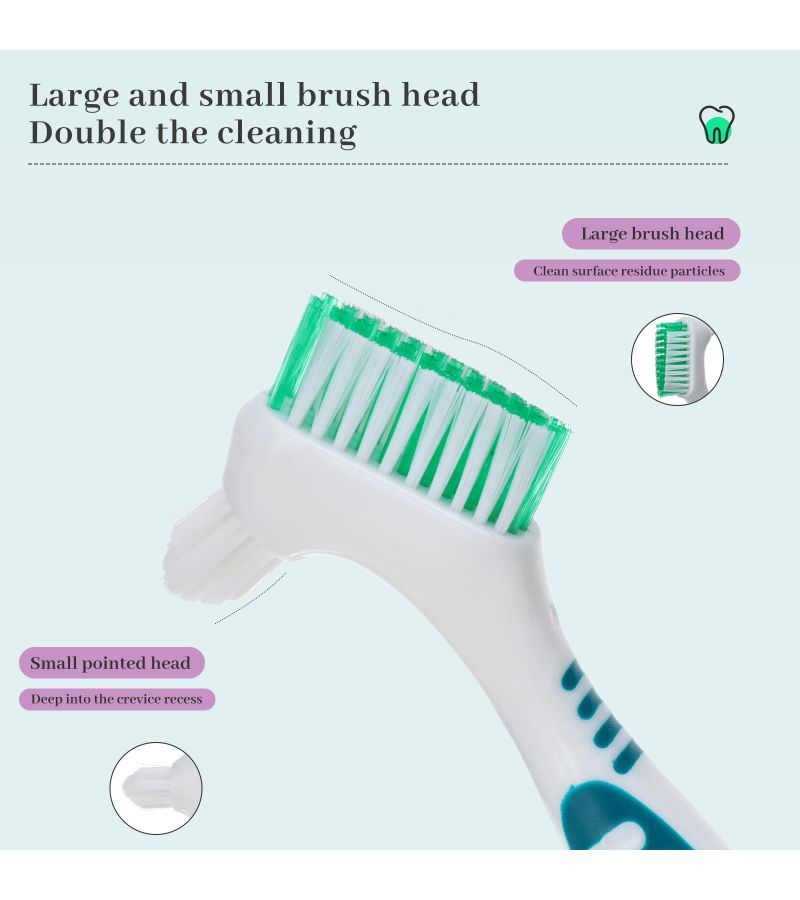 5pcs Double Headed Toothbrush Set Premium Nylon Bristles For Denture Cleaning Deep Clean Multi Layer Double Sided Color Random - Image 4
