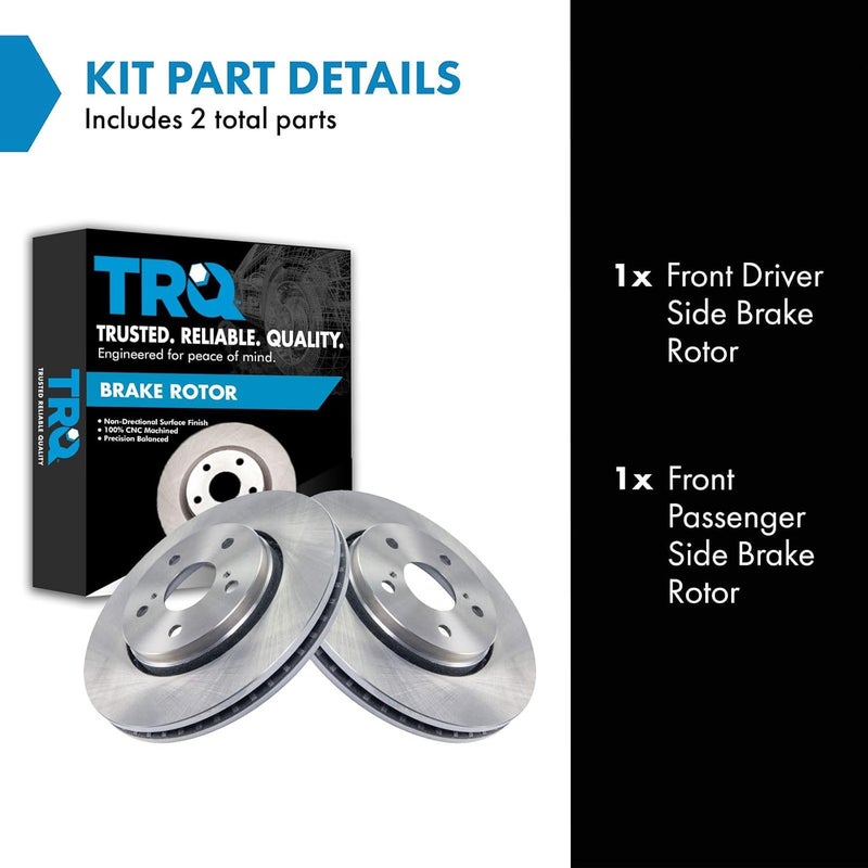 TRQ Front Brake Rotor Set Vented Compatible with 2018-2022 Toyota C-HR - Image 2