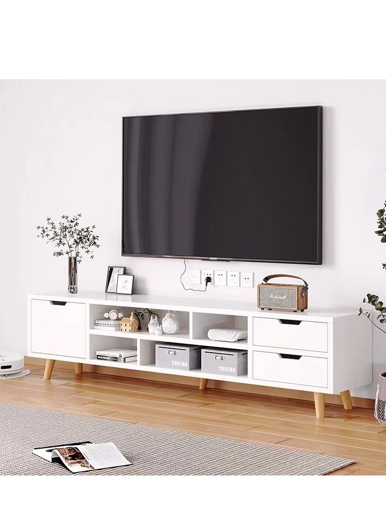 Generic TV Cabinet TV Stand Coffe Table with Drawer and Shelf Storage TV Entertainment Center with Solid Wood Legs for Office Living Room Bedroom(140*30*38CM) - Image 2