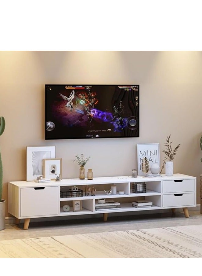 Generic TV Cabinet TV Stand Coffe Table with Drawer and Shelf Storage TV Entertainment Center with Solid Wood Legs for Office Living Room Bedroom(140*30*38CM) - Image 3