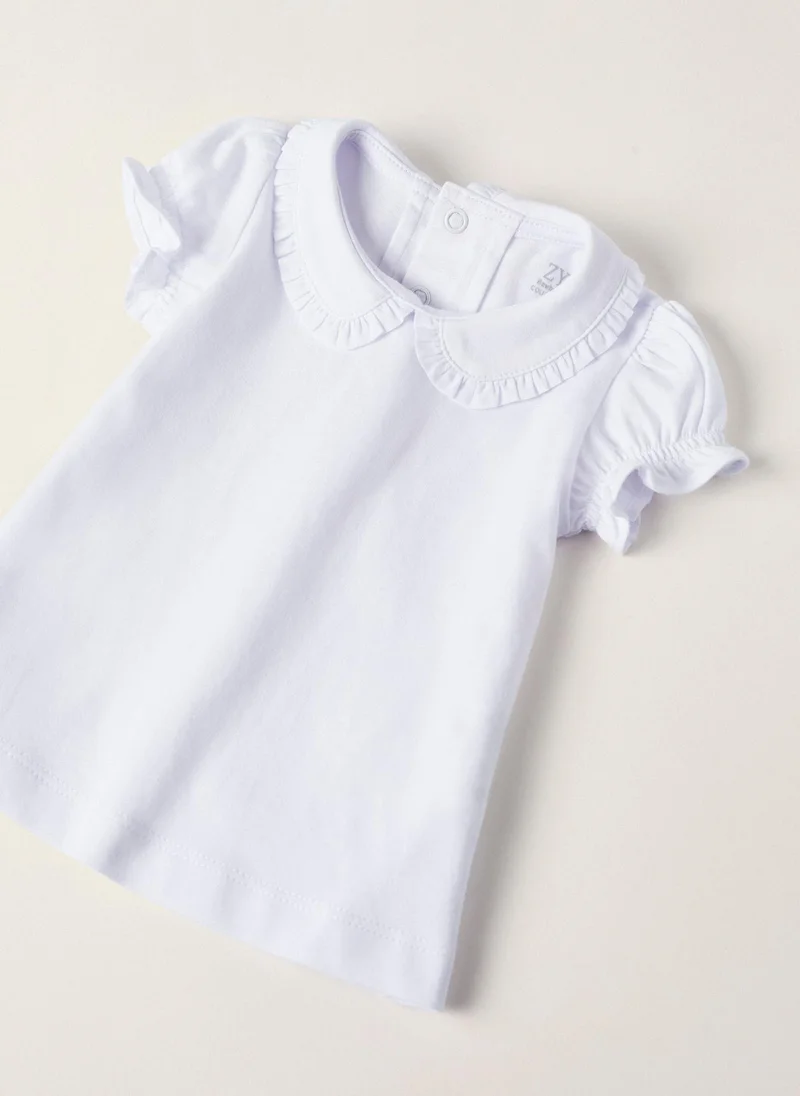 Zippy Cotton T-shirt + Pinafore for Newborn Baby Girls 'Princess', Blue/White