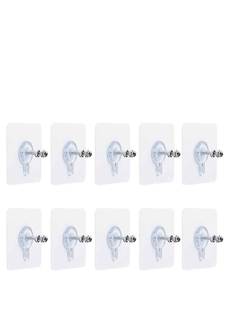 50 x Wall Hanging Adhesive Nails Nails Fixing Hooks for Kitchen Bathroom Bedroom Living Room White Mizo Recommended Weight Maximum: 5.0kg Plastic 