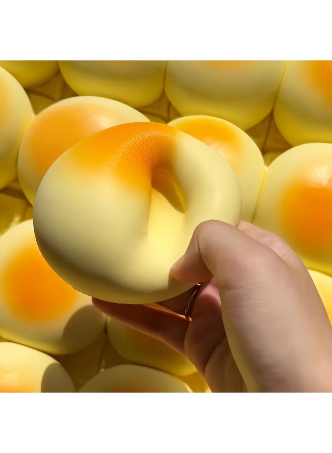 Sticky Bread Slow Rising Squishy, Silky Smooth Realistic Toast Shaped Slow Rise Squishies, Round Bread Squishy Food Squishies for Adults: Stress Relief & Sensory Fidget Toy (1pcs) - Image 3