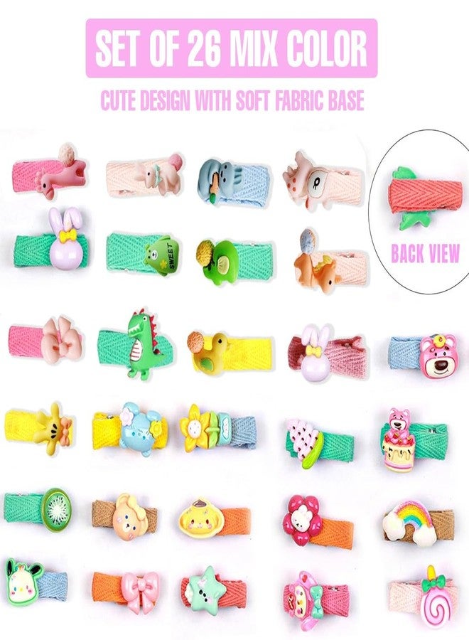 kapimo 26 Pcs Mix Fabric Hair Clips Set for Girls Kids Women Non-Slip Soft Cloth Wrapper Strong Metal Hold Cute & Colorful Bow Clips for Baby Girls & Teens Hair Accessories Set - Image 3