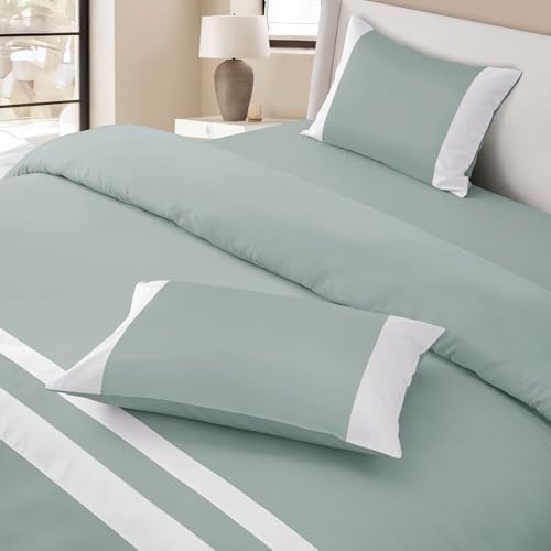 Spread Spain® Botanic Cotton 550 Thread Count Single Size Bedsheet (60x90) with 1 Pillow Cover (18x27) - Mint - Image 2