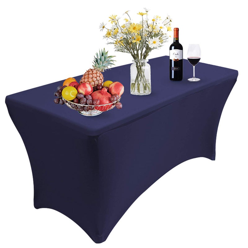 RELIANCER 1 Pack Stretch Spandex Table Covers for Rectangular Tables,4FT Elastic Fitted Tablecloth,Universal Rectangular Table Cloth Protector for Outdoor Party,Wedding,Bar,Birthday,Banquet,Events - Image 1