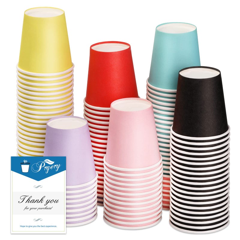 Prgery 120 Count 3oz Colorful Paper CupsMouthwash Cups Disposable Bathroom CupsSmall Paper Cups 3oz Ideal for BathroomSupermarketBirthday PartyPicnic and BBQMixed Colors