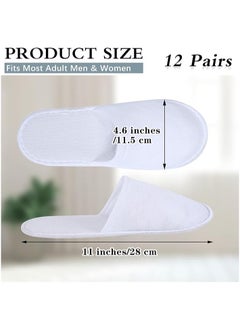 LIMOS 12 Pairs of Disposable Fluffy Closed-Toe Spa Slippers for Hotel, Home, and Guest Use  - Image 2