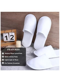 LIMOS 12 Pairs of Disposable Fluffy Closed-Toe Spa Slippers for Hotel, Home, and Guest Use  - Image 3