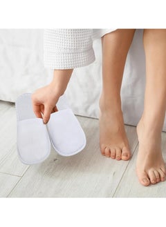 LIMOS 12 Pairs of Disposable Fluffy Closed-Toe Spa Slippers for Hotel, Home, and Guest Use  - Image 4
