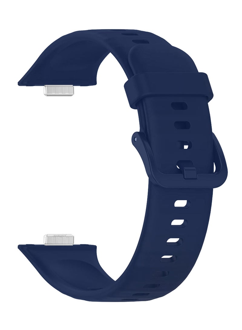 Wristband for Huawei Watch Fit 3/Fit 4/Fit 4 Pro Bands, Silicone Bracelet Quick Release Arm Band, Replacement Smartwatch Band Quick Release Sport Straps - Dark Blue - Image 3